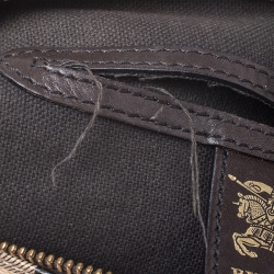Pre Owned Burberry Brown Haymarket Check Coated Canvas Chester Bowler Bag