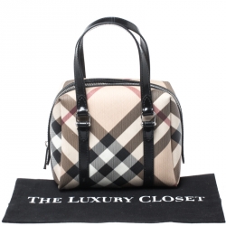 مملوكة مسبقًا Burberry Beige/Black Nova Check Vinyl Small Bowler Bag