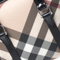 مملوكة مسبقًا Burberry Beige/Black Nova Check Vinyl Small Bowler Bag