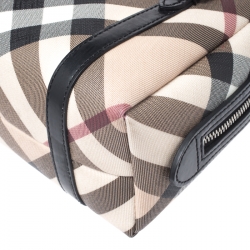 مملوكة مسبقًا Burberry Beige/Black Nova Check Vinyl Small Bowler Bag