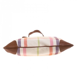 Pre Owned Burberry Multicolor House Check Canvas and Leather Tote