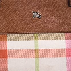 Pre Owned Burberry Multicolor House Check Canvas and Leather Tote