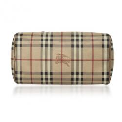 مملوكة مسبقًا Burberry Haymarket Check Boston Satchel Handbag
