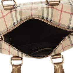 مملوكة مسبقًا Burberry Haymarket Check Boston Satchel Handbag