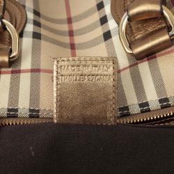 مملوكة مسبقًا Burberry Haymarket Check Boston Satchel Handbag