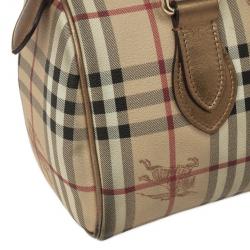 مملوكة مسبقًا Burberry Haymarket Check Boston Satchel Handbag