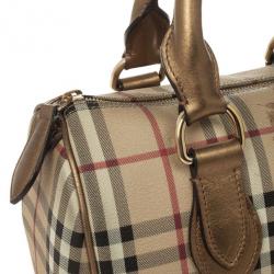 مملوكة مسبقًا Burberry Haymarket Check Boston Satchel Handbag