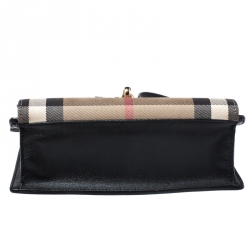 Burberry Black House Check Canvas and Leather Macken Crossbody Bag