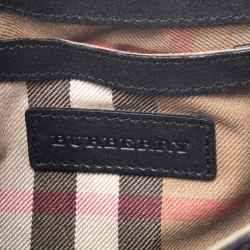 Pre Owned Burberry Black House Check Canvas and Leather Macken Crossbody Bag