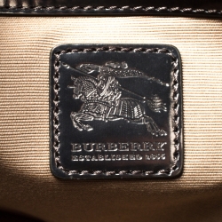 Pre Owned Burberry Beige/Metallic Nova Check PVC and Patent Leather Regent Tote