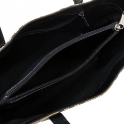 Pre Owned Burberry Beige/Black House Check Coated Canvas Tote