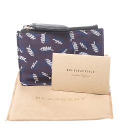 Pre Owned Burberry Tri Color Printed Fabric Tucker Zip Pouch