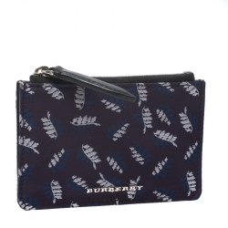 Pre Owned Burberry Tri Color Printed Fabric Tucker Zip Pouch
