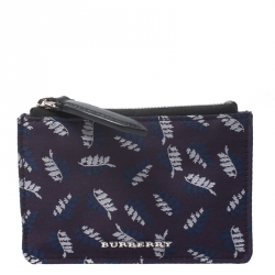 Pre Owned Burberry Tri Color Printed Fabric Tucker Zip Pouch