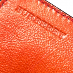 Pre Owned Burberry Metallic Red Grained Leather Small Grace Crossbody Bag