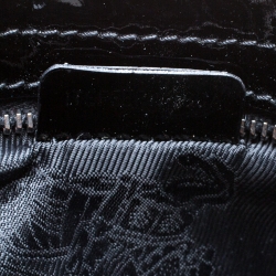 Pre Owned حقيبة كلاتش بربري حمالة معصم ترصيعات Hyde  جلد لامعة سوداء