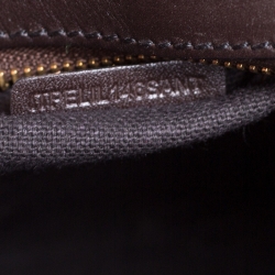 Pre Owned Burberry Brown/Beige Haymarket Check Coated Canvas Boston Bag