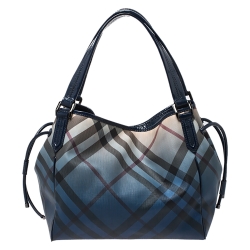 مملوكة مسبقًا Burberry Blue Ombre Supernova Check PVC Bilmore Tote