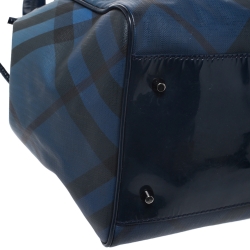 مملوكة مسبقًا Burberry Blue Ombre Supernova Check PVC Bilmore Tote