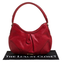 Burberry Red Leather Hobo