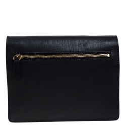 Pre Owned Burberry Black House Check Canvas and Leather Macken Crossbody Bag