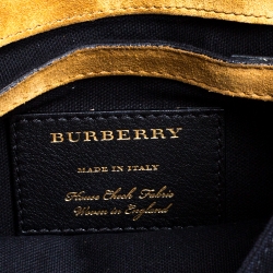 Pre Owned Burberry Black House Check Canvas and Leather Macken Crossbody Bag