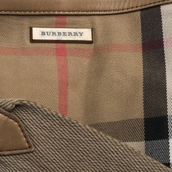 Pre Owned Burberry Beige Houe Check Canvas and Leather Aurelia Diaper Bag