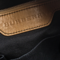 Pre Owned Burberry Beige Houe Check Canvas and Leather Aurelia Diaper Bag