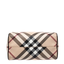 مملوكة مسبقًا حقيبة بربري بوسطن شيستر  PVC كاروهات نوفا حمراء