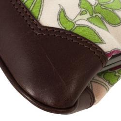 Pre Owned Burberry Floral Canvas Framed Evening Bag