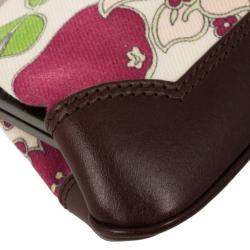 Pre Owned Burberry Floral Canvas Framed Evening Bag