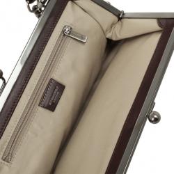 Pre Owned Burberry Floral Canvas Framed Evening Bag