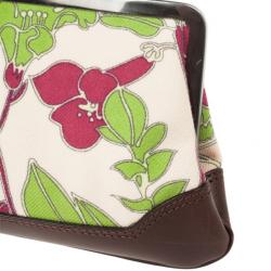 Pre Owned Burberry Floral Canvas Framed Evening Bag