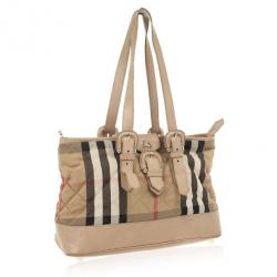 مملوكة مسبقًا Burberry House Check Quilted Fabric Tote