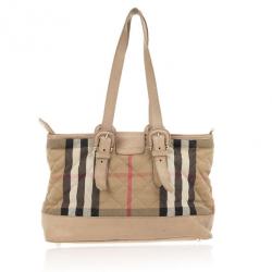 مملوكة مسبقًا Burberry House Check Quilted Fabric Tote