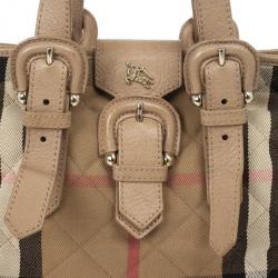مملوكة مسبقًا Burberry House Check Quilted Fabric Tote