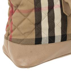 مملوكة مسبقًا Burberry House Check Quilted Fabric Tote