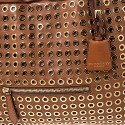 Burberry Tan Leather Grommet Big Crush Tote 