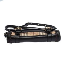 Pre Owned حقيبة كروس بربرى جلد وبلاستيك مشمع بى في سى كاروهات هايماركت بنية / بيج 