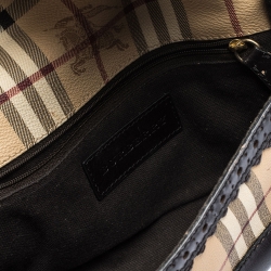 Pre Owned حقيبة كروس بربرى جلد وبلاستيك مشمع بى في سى كاروهات هايماركت بنية / بيج 