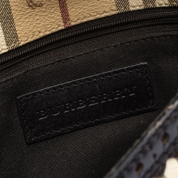 Pre Owned حقيبة كروس بربرى جلد وبلاستيك مشمع بى في سى كاروهات هايماركت بنية / بيج 