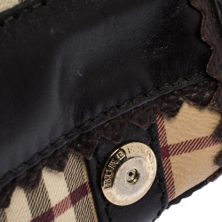 Pre Owned حقيبة كروس بربرى جلد وبلاستيك مشمع بى في سى كاروهات هايماركت بنية / بيج 