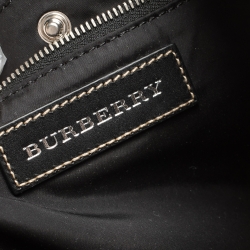 Pre Owned Burberry Beige/Black House Check Canvas and Leather Rucksack Backpack