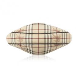 Pre Owned Burberry Haymarket Check Hobo Bag