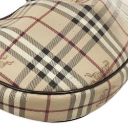 Pre Owned Burberry Haymarket Check Hobo Bag