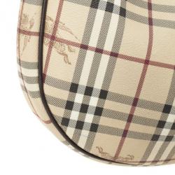Pre Owned Burberry Haymarket Check Hobo Bag