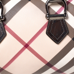 Pre Owned Burberry Beige/Metallic Nova Check PVC Chester Boston Bag