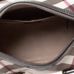 Pre Owned Burberry Beige/Metallic Nova Check PVC Chester Boston Bag