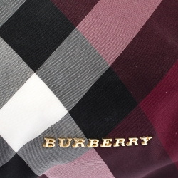 مملوكة مسبقًا Burberry Plum Check Nylon Zip Cosmetic Pouch