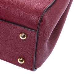 Pre Owned Burberry Red Leather Buckle Tote